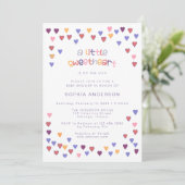 Invitation Petits coeurs mignons Petit Baby shower amoureux (Debout devant)