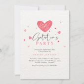 Invitation Petits cœurs mignons tendance Saint-Valentin (Devant)