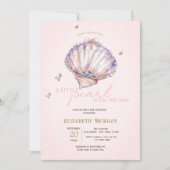 Invitation Petits Coquillages Perles Diamants Points Baby Sh (Devant)