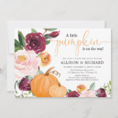 Invitation Petits couples citrouilles baby shower (Devant)