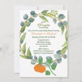 Invitation Petits Couples Citrouilles Baby shower Verdure Wre (Devant)