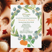 Invitation Petits Couples Citrouilles Baby shower Verdure Wre
