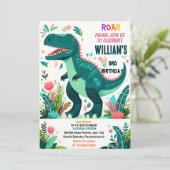 Invitation petits enfants mignons garçons T trois 3 rex 3e an (Debout devant)
