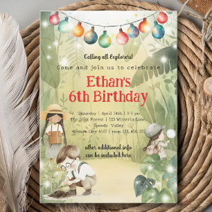 Invitation Petits explorateurs fête d'anniversaire