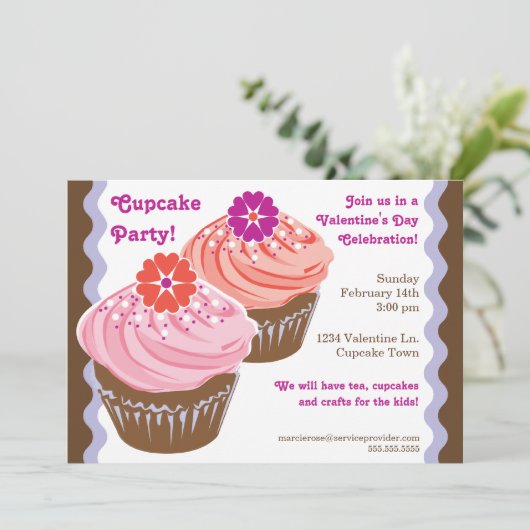 Invitation Petits gâteaux de Valentine (Debout devant)