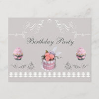 Petits gâteaux élégants roses et fête