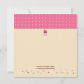Invitation Petits gâteaux sur un support (rose/crème) (Dos)