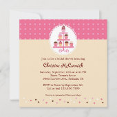 Invitation Petits gâteaux sur un support (rose/crème) (Devant)