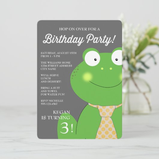 Invitation Petits invitation/cravate mignons de fête (Debout devant)