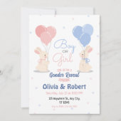 Invitation Petits Lapins À La Main Gentils Garçon Ou Fille (Devant)