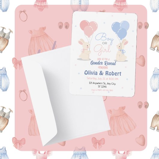 Invitation Petits Lapins À La Main Gentils Garçon Ou Fille