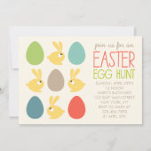 Invitation Petits lapins et oeufs de Pâques Fête de Pâques In (Devant)