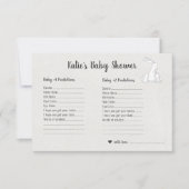 Invitation Petits Lapins | Jeu de devinette pour Baby Shower (Devant)