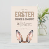 Invitation Petits Lapins Mignons Pâques Brunch et Chasse aux (Debout devant)