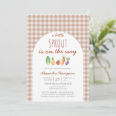 Invitation Petits légumes en germes Ferme à table Bébé d'auto (Debout devant)