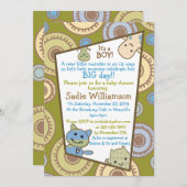 Invitation Petits monstres jetant un coup d'oeil l'invitation (Devant / Derrière)