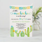 Invitation Petits muchacho couples baby shower de fête (Debout devant)