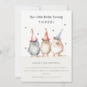 Invitation Petits Oiseaux De Soirée N'Importe Quel Anniversai (Devant)