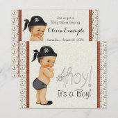 Invitation Petits Pirates Garçons Baby shower Nautique (Devant / Derrière)