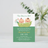 Invitation Petits pois dans un pod Twin Baby Shower Invitatio (Debout devant)