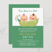 Invitation Petits pois dans un pod Twin Baby Shower Invitatio (Devant / Derrière)