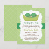 Invitation Petits pois dans un pod Twin Baby Shower Invitatio (Devant / Derrière)