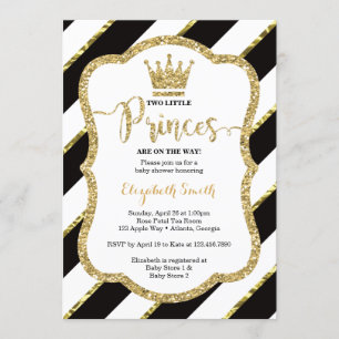 Invitation Petits princes jumeaux Shower Invite, parties