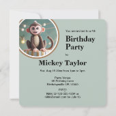 INVITATION PETITS SINGES SUR UN GÂTEAU D'ANNIVERSAIRE (Dos)