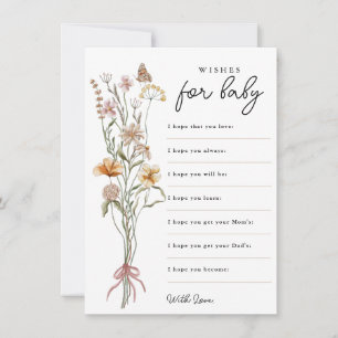 Invitation Petits souhaits Fleurs sauvages pour Baby shower b