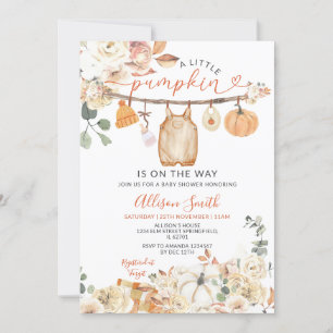 Invitation Petits vêtements Citrouilles Automne En vichy Baby