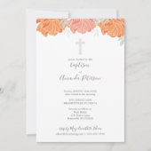 Invitation Pétonies pastel douces croisées Baptême féminine (Devant)