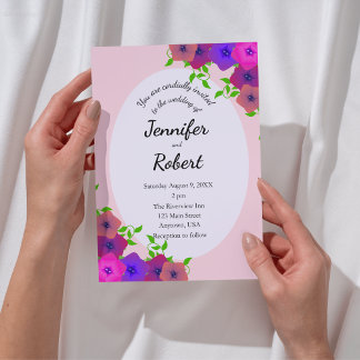 Invitation Pétunia rose doux