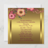 Invitation Pétunias dorés pour 50 ans de mariage (Dos)