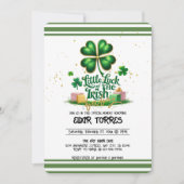 Invitation Peu de chance pour le Baby shower d'or Shamrock ir (Devant)