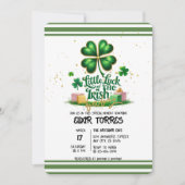 Invitation Peu de chance pour le Baby shower d'or Shamrock ir (Devant)