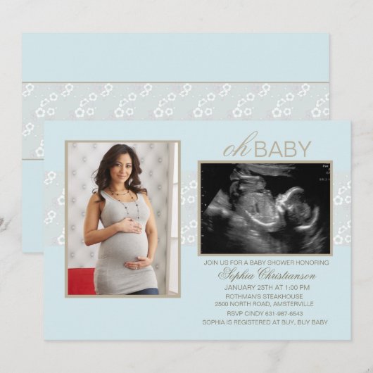 Invitation Peu de chuchotements bleus (Devant / Derrière)