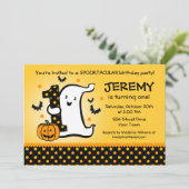 Invitation Peu de ęr anniversaire de fantôme (Debout devant)