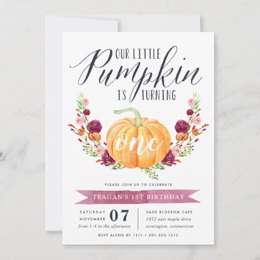 Invitation Peu de fête d'anniversaire faite sur commande (Devant)