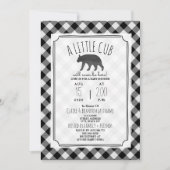 Invitation Peu de noir de plaid de CUB + Baby shower blanc (Devant)