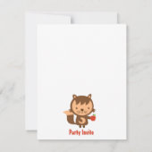 Invitation Peu de partie rouge d'anniversaire de enfant de (Dos)