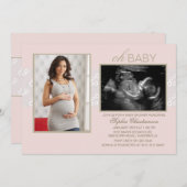 Invitation Peu de rose de chuchotements (Devant / Derrière)