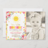 Invitation Peu de rose d'invitation d'anniversaire de soleil (Devant)