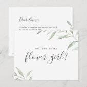 Invitation Peu de verdure veux-tu être ma petite fille d'honn (Devant / Derrière)