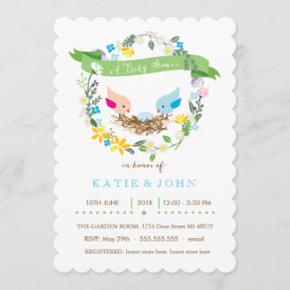 Invitation Peu d'invitation bleue de baby shower de garçon