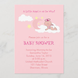Invitation Peu d'invitation de baby shower d'ange