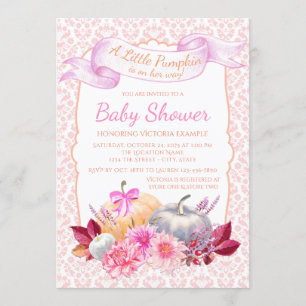 Invitation Peu d'invitation de baby shower de citrouille de