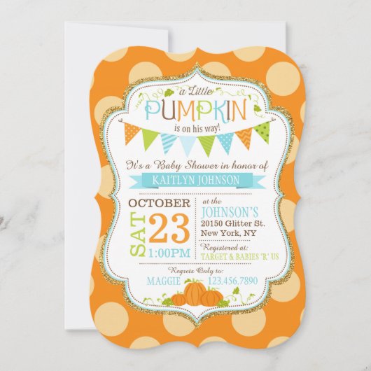 Invitation Peu d'invitation de baby shower de pois de (Devant)