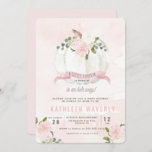 Invitation Peu d'invitation de baby shower de rose d'automne