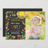 Invitation Peu d'invitation de fête d'anniversaire de soleil (Devant / Derrière)