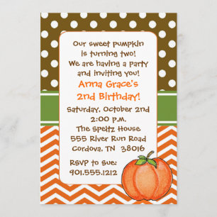 Invitation Peu d'invitations d'anniversaire de citrouille